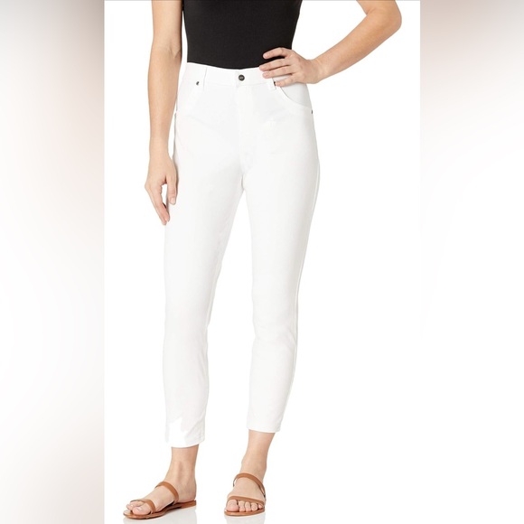 NWT HUE Women's Ultra Soft Denim High Waist Skimmer Legging, Size XL, White - Picture 1 of 3